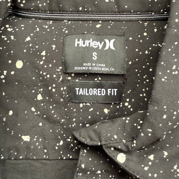 HURLEY Destroyer Button-Down Short-Sleeve Shirt AH4887 Black/White Men's SM NWT - Picture 4 of 7